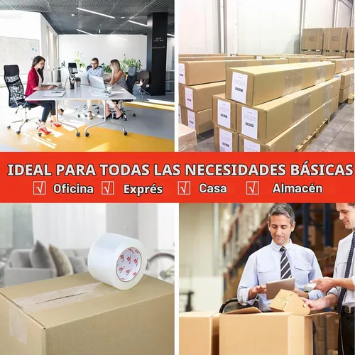 Vista 7 de BOMEI PACK Cinta de embalaje transparente de 3 pulgadas de ancho, 3 pulgadas x 110 yardas (330 pies), repuesto de cinta de envío resistente de grado