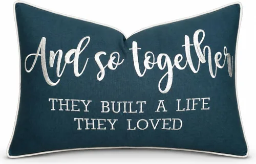 Vista 18 de Funda de Cojín Decorativo Romántico para Pareja, Sentimiento de Amor Bordado, Refranes Decorativos, Acento Lumbar - Decoración de Frases Acogedoras