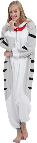 Vista 6 de SimZoo Pijama de animal para adultos, disfraz de cosplay de animales para hombres y mujeres, ropa de dormir unisex de una sola pieza
