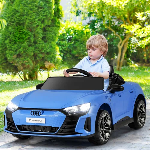 Vista 2 de OLAKIDS Audi RS e-tron GT - Vehículo eléctrico con licencia de 12 V para niños, con control remoto, juguete alimentado por batería para niños Azul