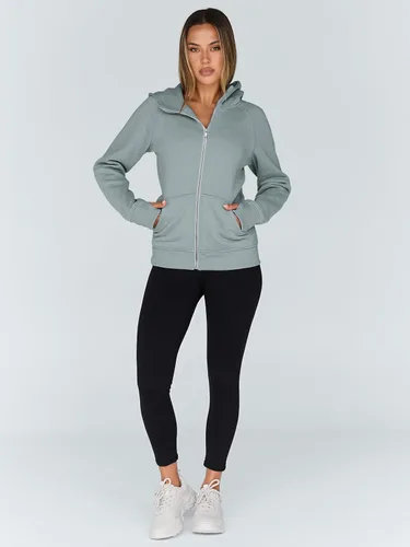 Vista 2 de Trendy Queen Sudaderas con capucha y cremallera para mujer, chaquetas de vellón, talla extragrande, moda de otoño e invierno