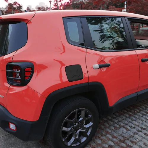 Vista 5 de Funda Protectora de Luz Trasera Compatible con Jeep Renegade, Protector de Lámpara Trasera de Metal Negro Antioxidación para Jeep Renegade 2015 2016