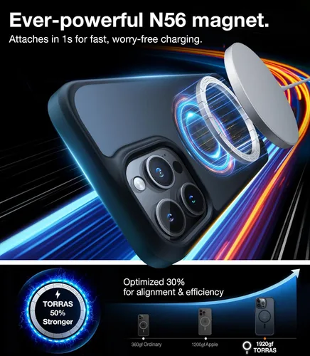 Vista 2 de TORRAS Funda magnética a prueba de golpes para iPhone 12 Pro / iPhone 12, [probada contra caídas de grado militar] [compatible con MagSafe]