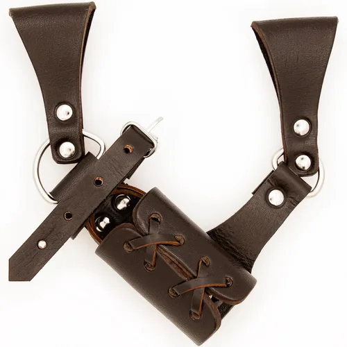 Vista 91 de Armory Replicas™ - Rana espada de cuero hecha a mano – Disfraz medieval LARP hebilla ajustable y cinturón de arma con cable soporte