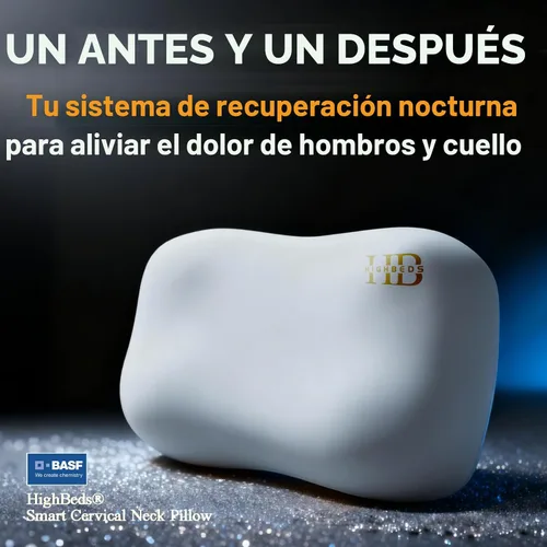 Vista 2 de HighBeds - Almohada cervical para el cuello, almohada para dormir de lado para aliviar el dolor de cuello, almohadas ergonómicas suaves de espuma
