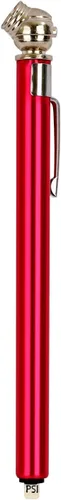 Vista 2 de Medidor de neumáticos estilo lápiz de bicicleta 20-120 PSI para uso en camiones, caravanas y neumáticos de bicicleta, color rojo