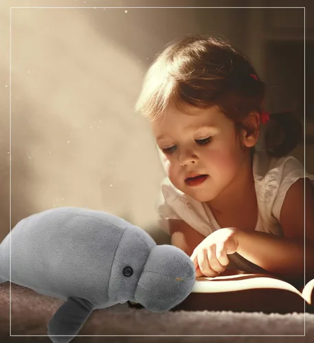 Vista 6 de DolliBu Colección de animales de peluche salvajes, colección de peluches suaves, regalos de animales para niños, peluche de manatí, criatura marina