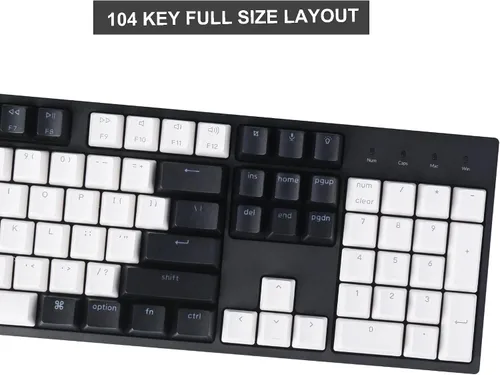 Vista 11 de Keychron Teclado mecánico con cable C2 de 104 teclas de tamaño completo para Mac Windows, interruptor marrón Gateron intercambiable en caliente