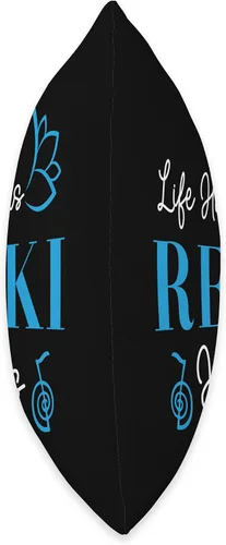 Vista 2 de Reiki Energy Flow Ki Japanese Medicine Healer Gift Healing Namaste - Ropa de yoga Life Happens Reiki ayuda a tirar almohada, 16 x 16 pulgadas