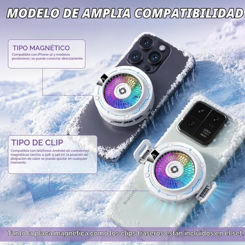 Vista 7 de Enfriador magnético del teléfono del USB, ventilador de enfriamiento del Blanco