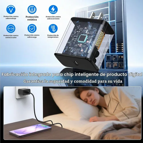 Vista 3 de Hzevn Bloque de cargador de pared rápida USB C de 60 W para teléfonos Galaxy S26 Android, paquete de 3 adaptadores de cargador súper rápido