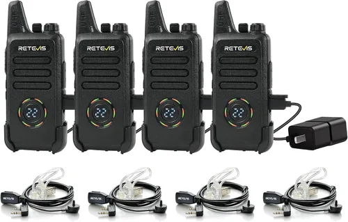 Vista 15 de Retevis RT22S Walkie Talkies recargables, pequeños walkie talkies para adultos, pantalla de señal de canal de alarma VOX, radios bidireccionales