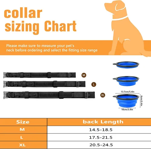 Vista 5 de HYDEME Collar táctico ajustable para perro, collar de nailon de entrenamiento militar con mango de control y hebilla de metal pesado para perros