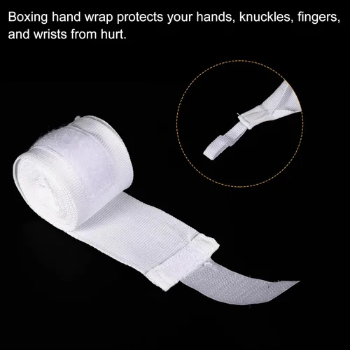 Vista 4 de PATIKIL Vendas de mano de boxeo vendajes elásticos para artes marciales para Muay Thai Kickboxing