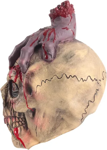 Vista 2 de Máscara de calavera de mano para adultos, disfraz de zombi