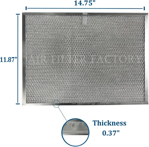 Vista 2 de Air Filter Factory Filtro de grasa 99010299, BPS1FA30 de repuesto para Broan Nutone Allure 30 pulgadas campana extractora de aluminio malla BPS2FA30