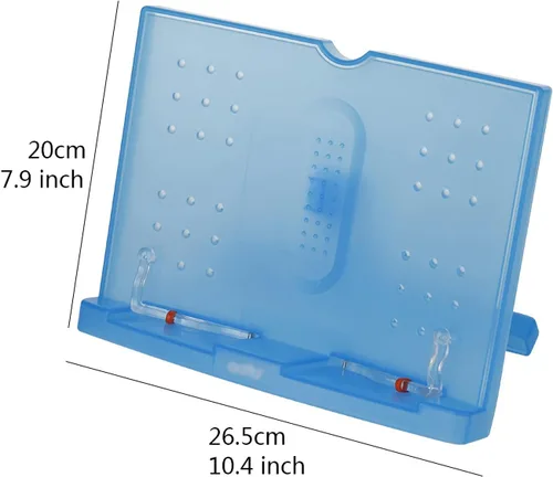Vista 2 de TOMYEUS Soporte portátil para tablet, soporte ajustable para libros con clips de página para libros de texto gruesos, documentos, recetas, 10 x 8