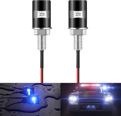 Vista 7 de RUPSE 2 piezas de luz para matrícula, bombilla LED impermeable de 12V, lámpara de tornillo y perno para etiqueta de licencia para automóvil Azul