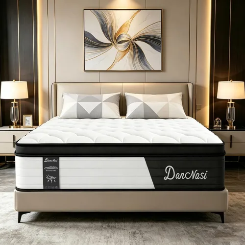 Vista 16 de Twin Mattress, 10 inch Twin Size Mattress Luxury Hybrid with Memory Foam & Pocket Springs for Dual Additional Support and Motion Isolation, Medium