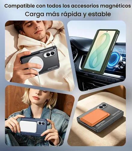 Vista 6 de SPIDERCASE Funda para Samsung Galaxy Z Fold 8, protector de pantalla integrado, protección de bisagra, función atril, funda protectora de cuerpo