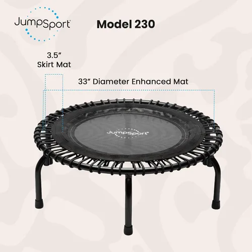 Vista 8 de JumpSport Essential Steel Frame - Mini trampolín de fitness para adultos, 39 pulgadas, modelos 220, 230 y 250, equipo de ejercicio y entrenamiento