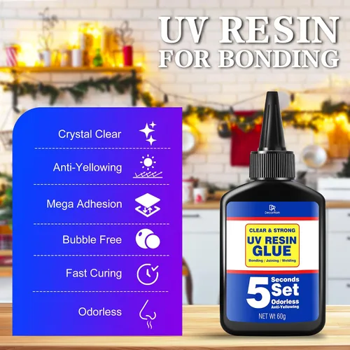 Vista 2 de Kit de resina UV con luz, pegamento UV de 2.16 oz para pegar y curar