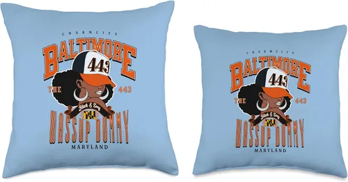 Vista 3 de Celebrate Baltimore with Afro Flair Throw Pillow