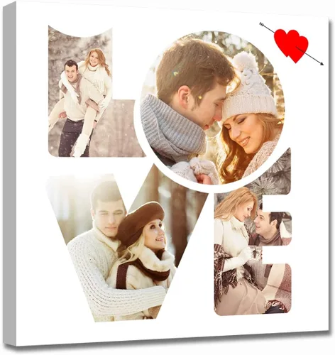 Vista 18 de LZIMU Impresiones en lienzo de collage con tus fotos personalizadas múltiples imágenes para pared, collage personalizado de fotos, regalos