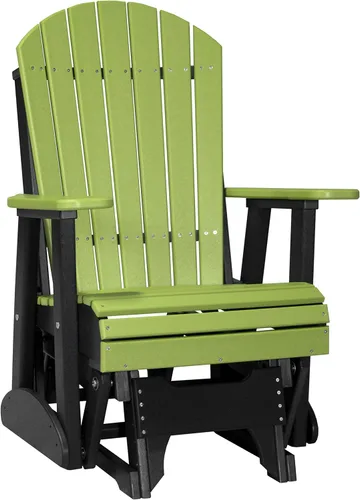 Vista 14 de LuxCraft Silla mecedora Adirondack de 2 pies, mecedora para patio al aire libre, balancín deslizante para exteriores (caoba antigua)
