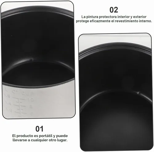 Vista 9 de Recipiente de arroz olla de repuesto para olla interna de 4 L antiadherente interior olla de cocción interna olla a presión eléctrica Estera