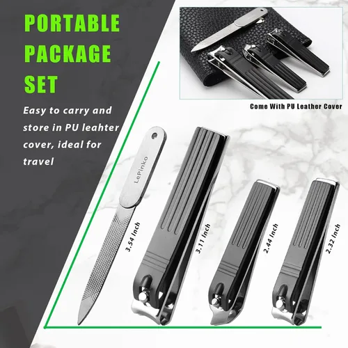 Vista 8 de LePinko Kit profesional de recortadora de cutículas y cortaúñas, regalo para calcetines