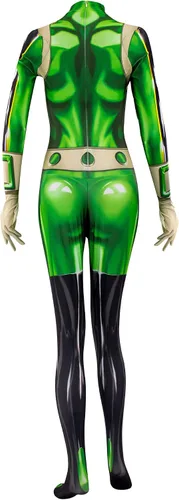 Vista 4 de C-ZOFEK Body para mujer, disfraz de cosplay, overol verde para Halloween