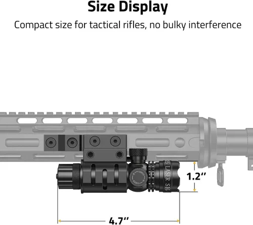 Vista 6 de CVLIFE Laser Sight for Rifle with Picatinny Rail Mount/Barrel Mount, Green Laser for Guns, Low-Profile Laser Sight with Pressure Switch