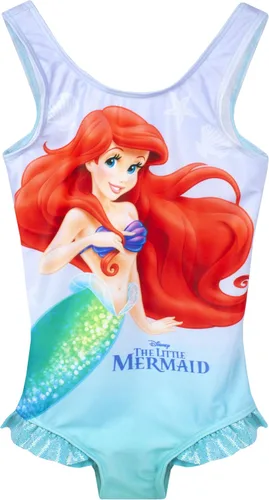 Vista 6 de Disney The Little Mermaid - Conjunto de traje de baño y poncho con capucha para niña