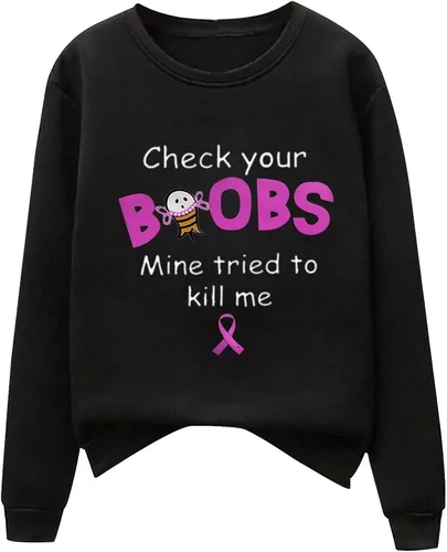 Vista 5 de Sudadera de cuello redondo para mujer, de manga larga, divertida, con estampado de letras, camisetas casuales