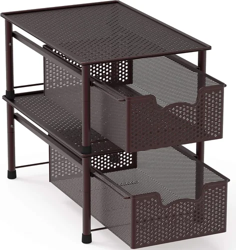 Vista 4 de Simple Houseware - Organizador con cajones de cesta apilables para gabinete, bronce