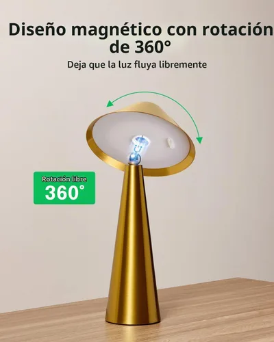 Vista 2 de Bojim Lámpara de mesa inalámbrica recargable, luces LED de mesa inalámbricas, funciona con pilas, táctil para 3 colores regulables, impermeable IP54