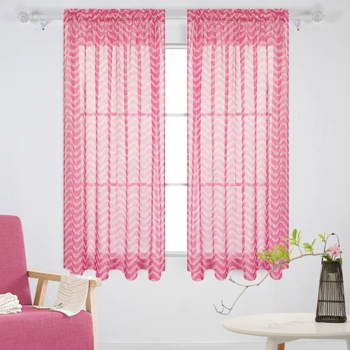 Vista 29 de Deconovo - Cortinas opacas para oscurecer la habitación, con aislamiento térmico, cortinas con ojales Rosa
