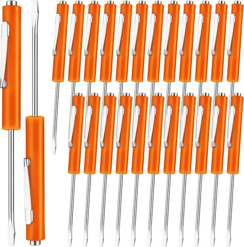 Vista 11 de Honoson 10 Piezas de Destornillador de Bolsillo Mini con Parte Superior y Clips de Bolsillo Magnéticos, Destornillador Pequeño Ranurado con Cabeza