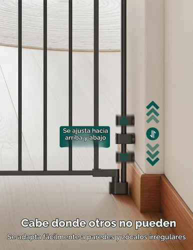 Vista 6 de Babelio Puerta de bebé extraíble para escaleras sin barra inferior, 29-43 Negro