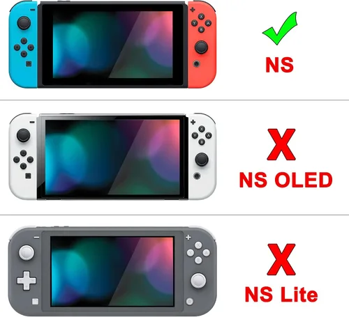 Vista 2 de eXtremeRate PlayVital Back Cover for Nintendo Switch Console, Handheld Separable Protector Hard Shell for NS Joycon, Customized Dockable Protective