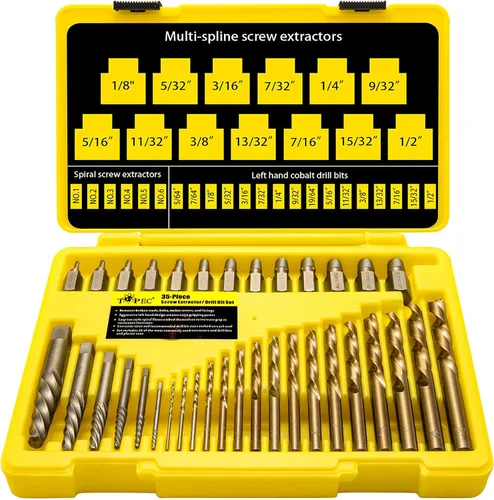 Vista 8 de TOPEC Juego de extractor de tornillos dañados, 7 piezas extractoras de pernos fáciles de sacar para quitar fácilmente pernos rotos, tornillos