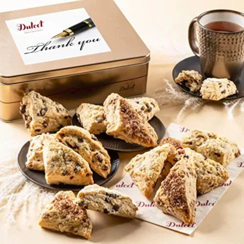 Vista 10 de Dulcet Gift Baskets Artesano Scone - Lata de regalo para el día del padre, pasteles gourmet para papá, abuelo, novio o compañero de trabajo.