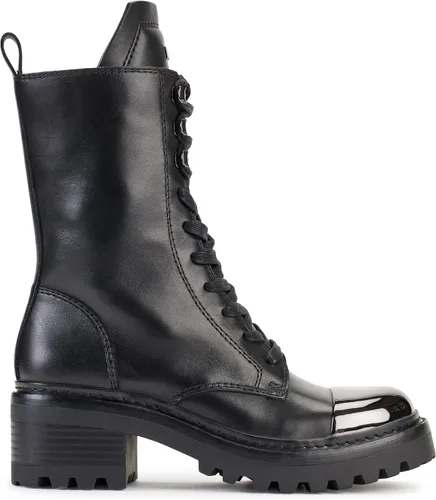 Vista 5 de DKNY Botas de combate de cuero suave con punta de metal para mujer