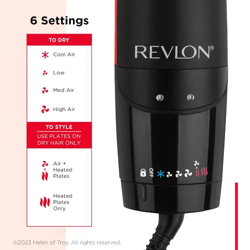 Vista 4 de Revlon Recta de aire de un solo paso Secadora 2 en 1 y plancha plana Secadora alisadora