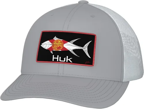 Vista 16 de HUK - Gorra de camionero de malla para hombre con cierre a presión Gorra de pesca antirreflectante