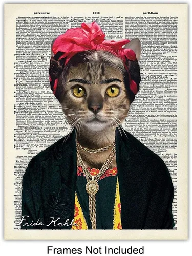 Vista 3 de Decoración de pared de gato, juego de arte de pared de gato, póster de gatito de 8 x 10 pulgadas, impresión, juego de 4 imágenes, regalo