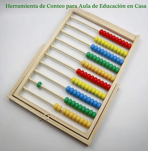 Vista 3 de MAGIKON Marco de números de madera para contar, ábaco de 10 filas para niños que aprenden matemáticas (11-1/2 pulgadas)