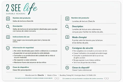 Vista 6 de 2SeeLife Lentes de lectura prémium TR-90 Cat Eye para mujer, estrechos, ajuste medio, marco resistente, bisagras de resorte, lectores elegantes Negro