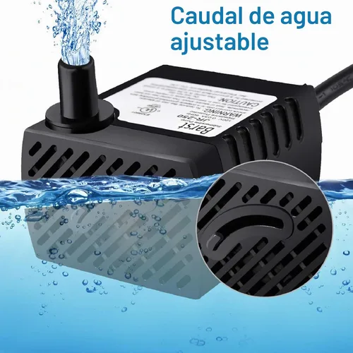 Vista 2 de BARST Mini bomba de agua sumergible de 40 GPH con cable de alimentación